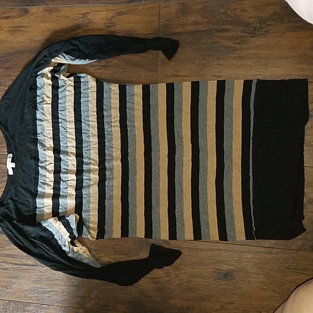 Red Haute Black, Gray & Tan Striped Mini Dress